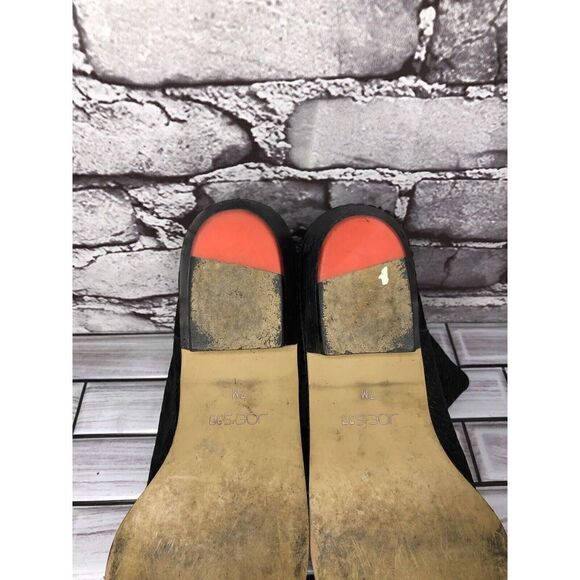 Joe's Black Suede Leather Casual Pull On Heeled Boots Women Sz 7M US/38EU - Picture 14 of 16